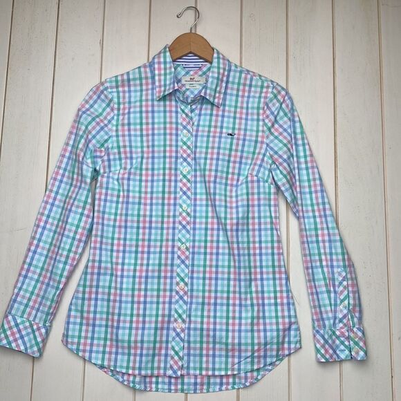 Pastel Plaid Cotton Button Down Shirt​ - Picture 7 of 13